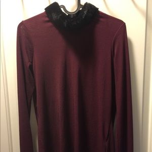 Zara faux fur collar top